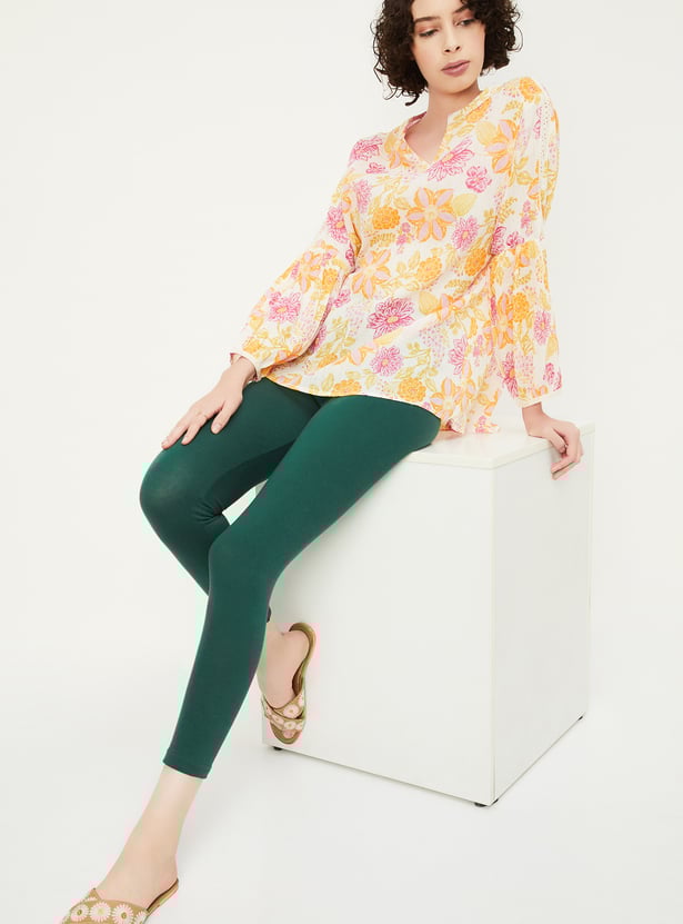 Women Solid Ankle-Length Leggings