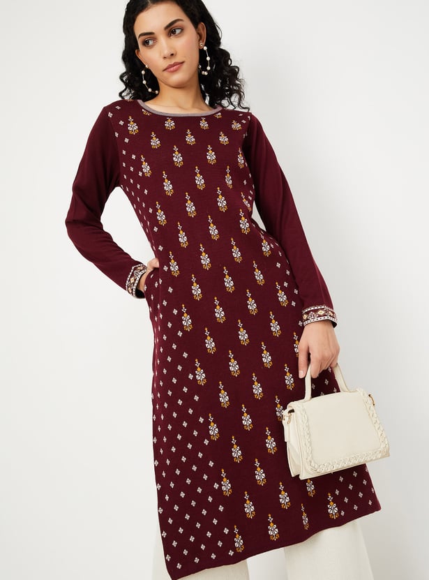 Women Jacquard Winter Kurta
