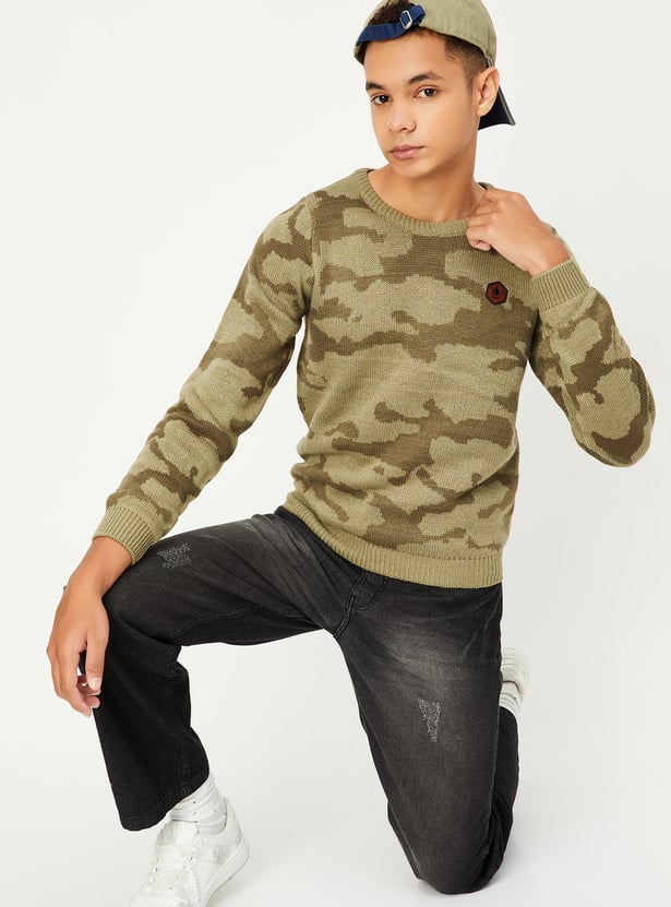 Boys Abstract Printed Sweater