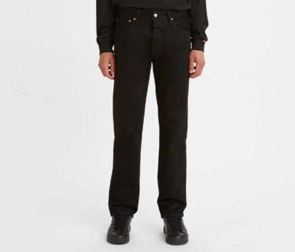 Men's 501 Black Regular Fit Button Fly Jeans